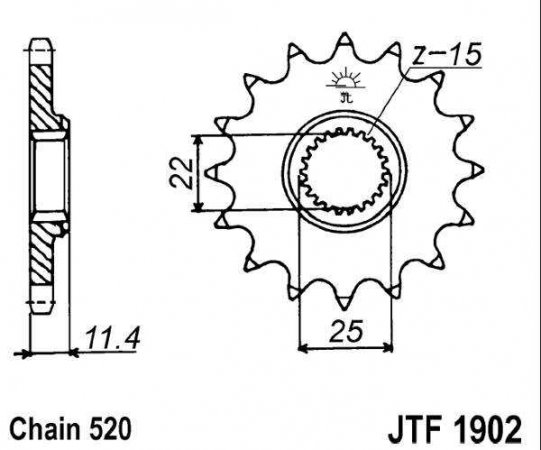 Front sprocket JT JTF 1902-16 16T, 520